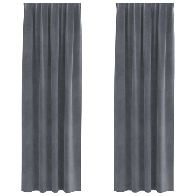 vidaXL - Gordijnen - 2 - st - Lichtgrijs - 140 - x - 260 - cm - fluweel