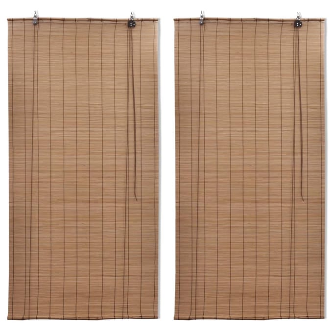 vidaXL - Rolgordijnen - 2 - st - 120x220 - cm - bamboe - bruin
