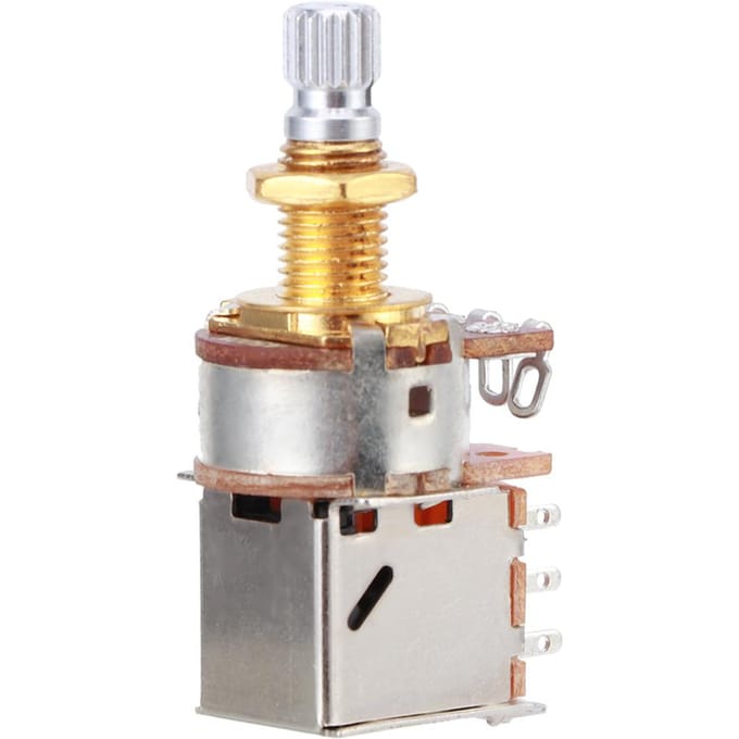 Gitaar Control Pot Toon Potentiometer Elektrische Gitaar Bas Push Pull 18mm Aslengte a500kGoud white