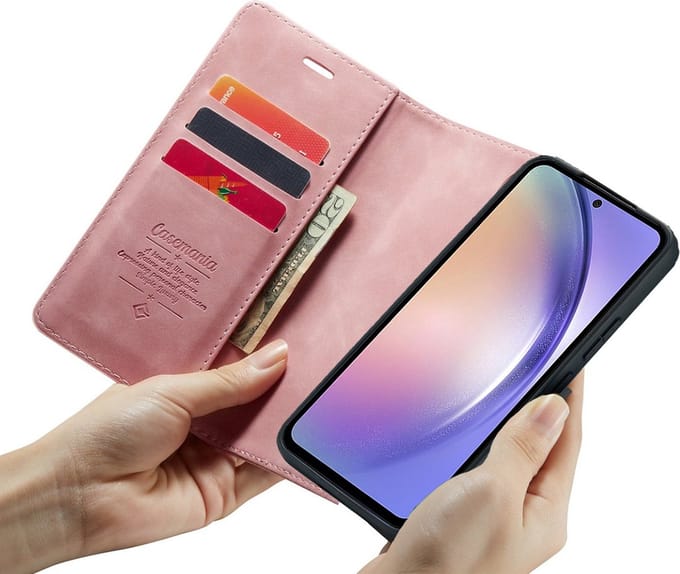 Google Pixel 8 Pro Bookcase hoesje - CaseMe - Effen Roze - Kunstleer