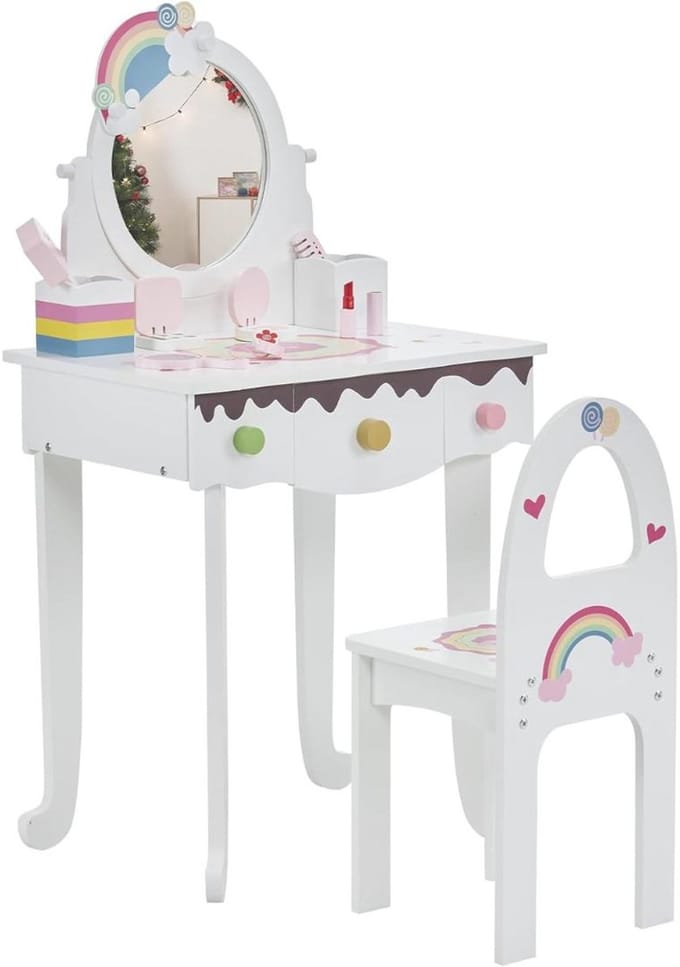 CRLYN® Kaptafel Kind - Make up Tafel voor Meisjes - Schminktafel