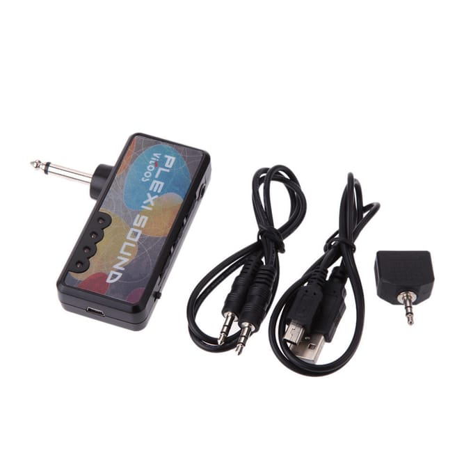 Vitoos Elektrische Gitaar Plug Mini Koptelefoon Versterker Plexi Geluid Compact Draagbaar gray