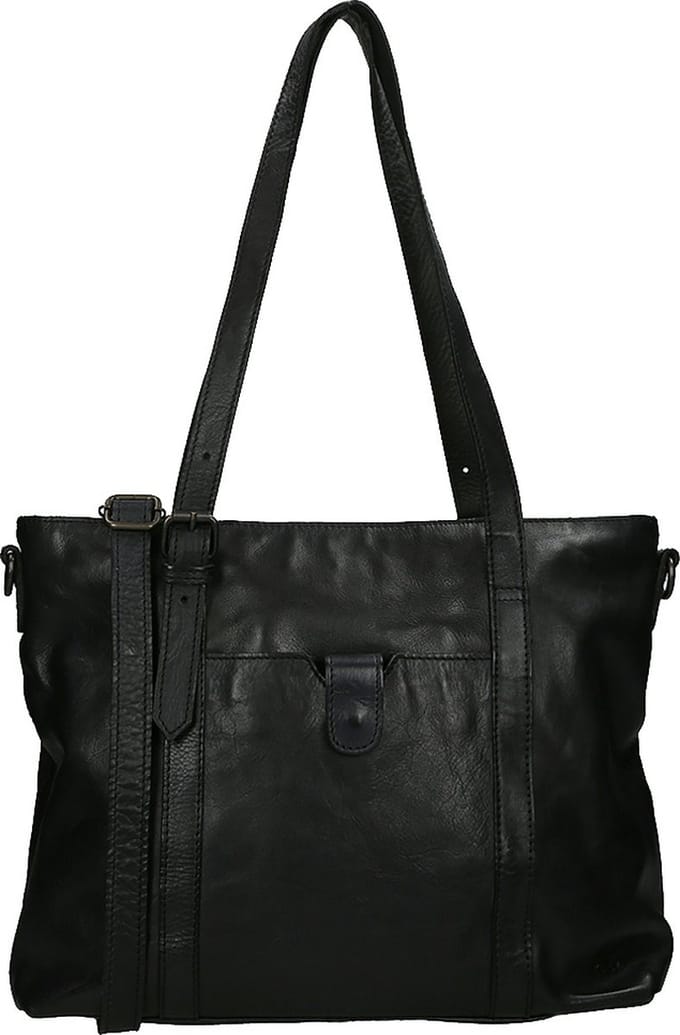 Bear Design Medium  Schoudertas / Crossbody Tas  Dames -  Leer - Cow Lavato     -  Zwart