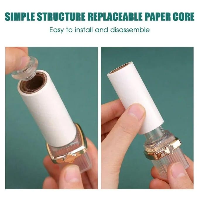 Mini Lint Roller Reis Draagbare Sticky Roller Creatieve Lippenstift Styling Afscheurbaar Stofwisser Kleding Tapijt Reinigingsaccessoires 1pc wit