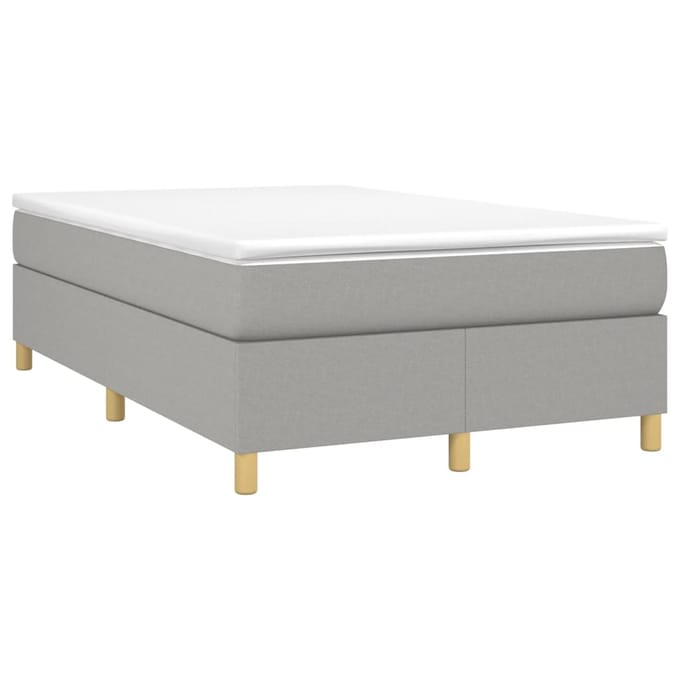 vidaXL - Boxspring - bed - 120x200 - cm - stof - lichtgrijs