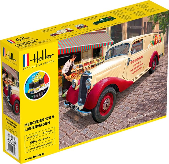 Heller Modelbouwpakket Auto - 56736 Mercedes-Benz 170 Lieferwagen - Starter Kit Plastic - 1:24 - Modelbouw