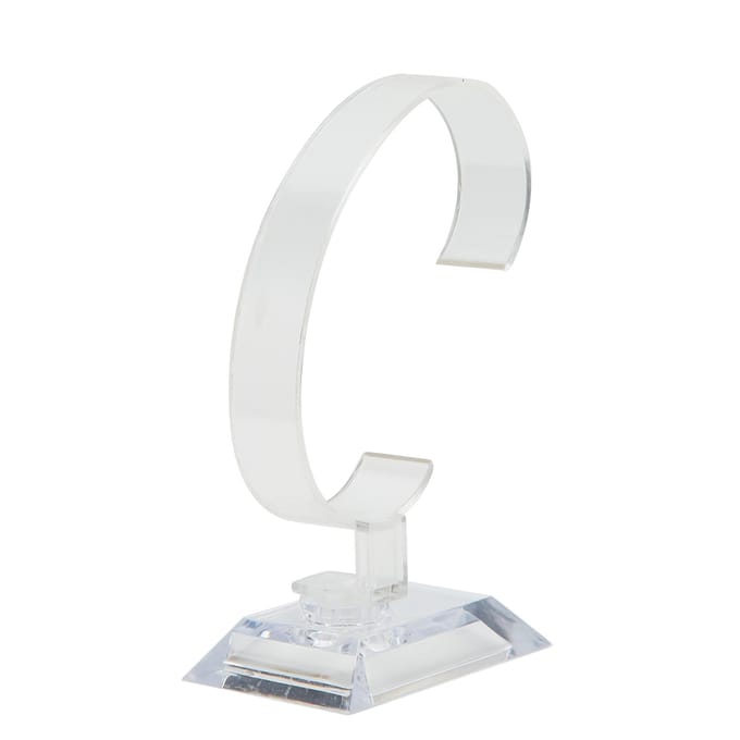 Horloge Display Stand Professionele Transparante Plastic Winkel Horloge Armband Display Rek Houder white