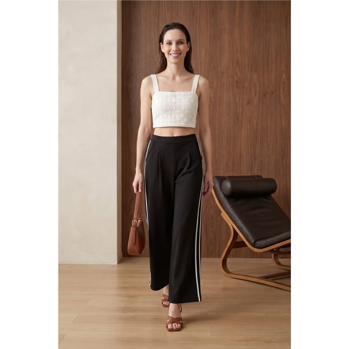 Hoge Taille Plissé Wijde Pantalon