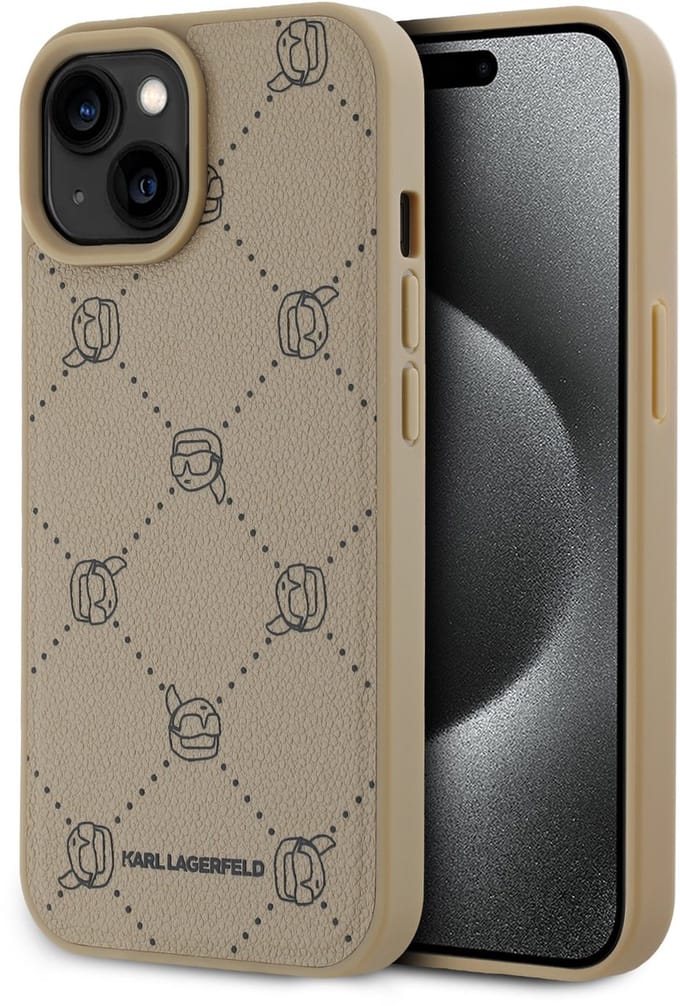 Karl Lagerfeld Back cover - iPhone 14 Pro Max - Beige - Slanke schokabsorberende bumper - Magsafe compatibel