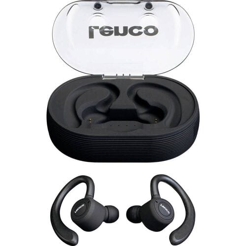 Lenco EPB-460BK In Ear headset Bluetooth Zwart Headset, Oorbeugel, Bestand tegen zweet Sport
