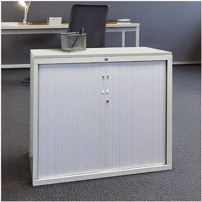 Topblad voor roldeurkast 120cmx45cm, licht grijs