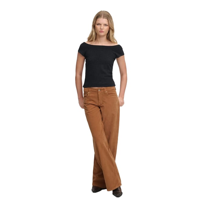Dames-T-shirt off-the-shoulder Superdry Athletic