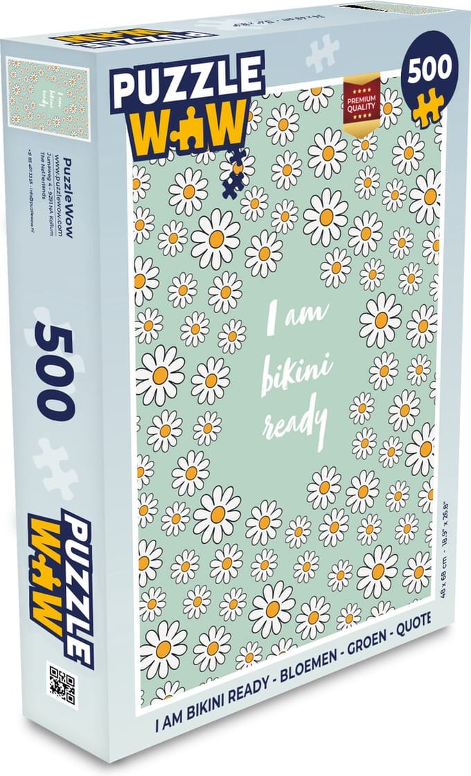 Puzzel I am bikini ready - Bloemen - Groen - Quote - Legpuzzel - Puzzel 500 stukjes