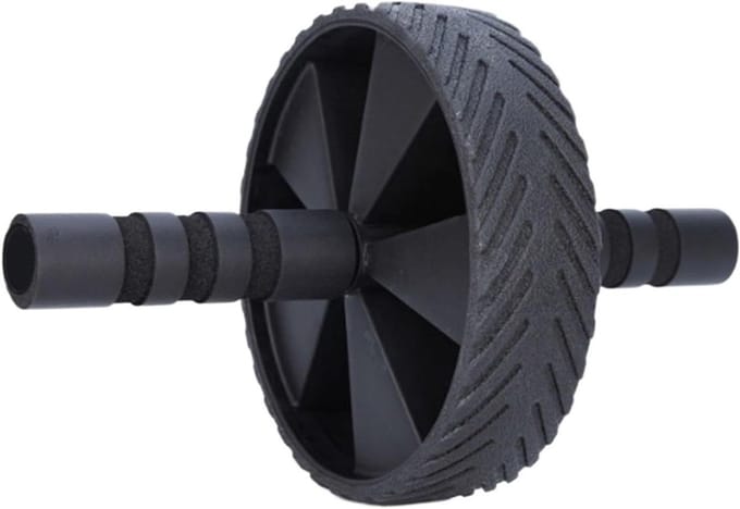 Buikspierroller - Ab roller wiel - Buikspieroefeningen - Verbeterde stabiliteit - 1 kg - Zwart