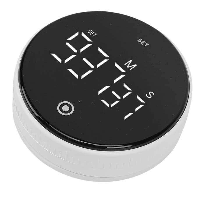 Magnetische Keukentimer met 999 Minuten Aftelling Roterend Verstelbaar Touchscreen Digitale Weergave Stille Timer voor white