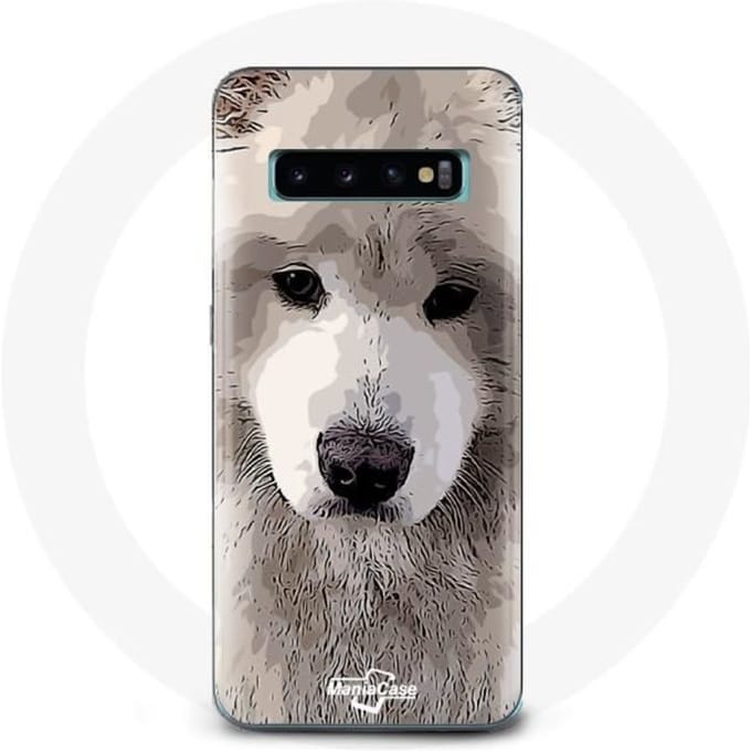 Coque - Samsung - Galaxy S10 - Souple - Gris - Samoyède gris