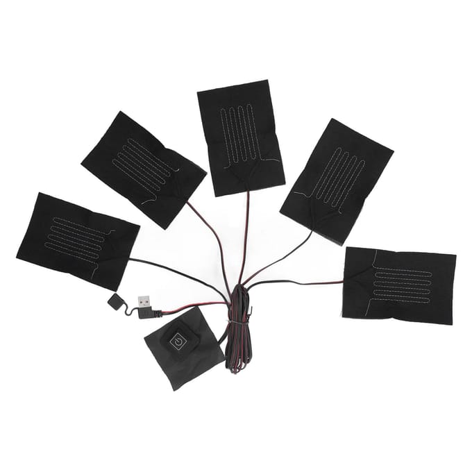 5 in 1 Elektrisch Vest Doek Verwarmingskussen 3 Temperatuurstanden Verstelbaar USB Verwarmingskussen Waterdicht black