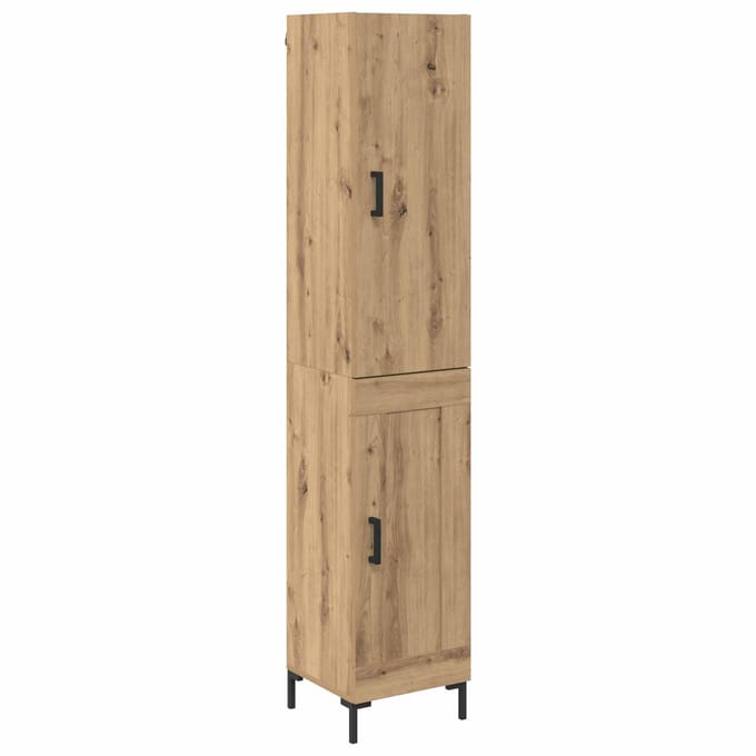 vidaXL - Highboard - Artisan - Eiken - 34,5 - x - 34 - x - 180 - cm - Bewerkt - hout