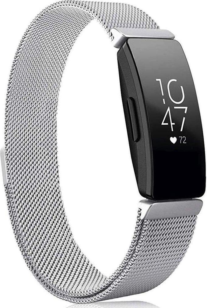 YPCd® Fitbit Inspire 2 bandje - Zilver - Milanees Roestvrij Staal - Small