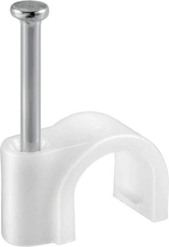 Benson Snoerclips - Kabelbeheer - 8 mm - 25 stuks - Inclusief spijker - Wit