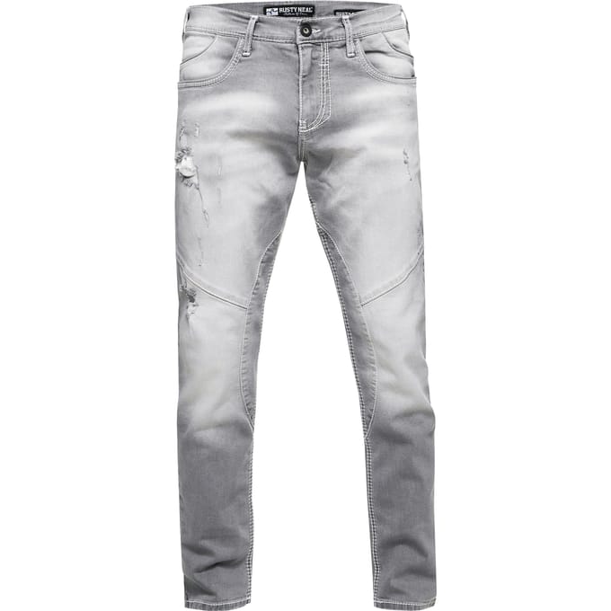 Jeansbroek "NISHO" straight fit biker katoen stretch