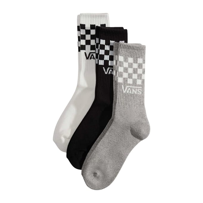 VANS 3 Paar Classic Crew sokken (Wit/zwart/grijs, 35-38)