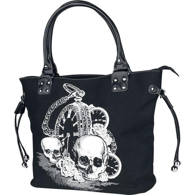 Banned - Gothic Handtas - Back In Black - voor Vrouwen - zwart