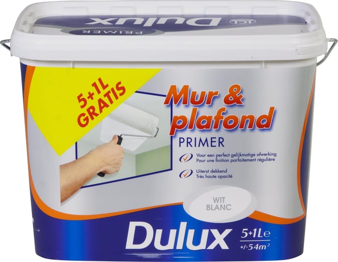 Dulux - Mur & Plafond Primer - Wit - 6 L