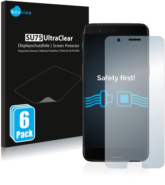 Savvies - Screenprotector voor OnePlus 5 - Folie Beschermfolie transparant 6 Stuks
