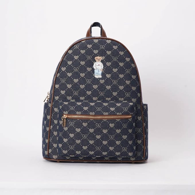 Big Rucksack - Grote rugtas - Denim monogram - Teddy beer - B-loved
