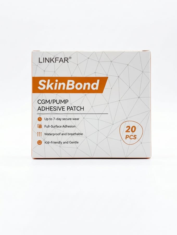 Linkfar -Skin Bond CGM Adhesive patch - Dino print - Libre 2/ Libre 3/ Dexcom G6 / Dexcom G7/ ADDEX X