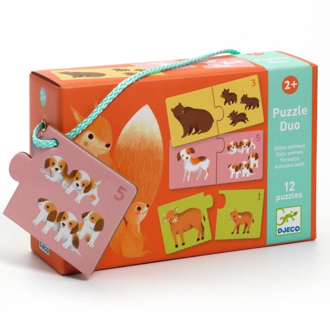 DJECO puzzel duo articulo baby dieren 2 jr+