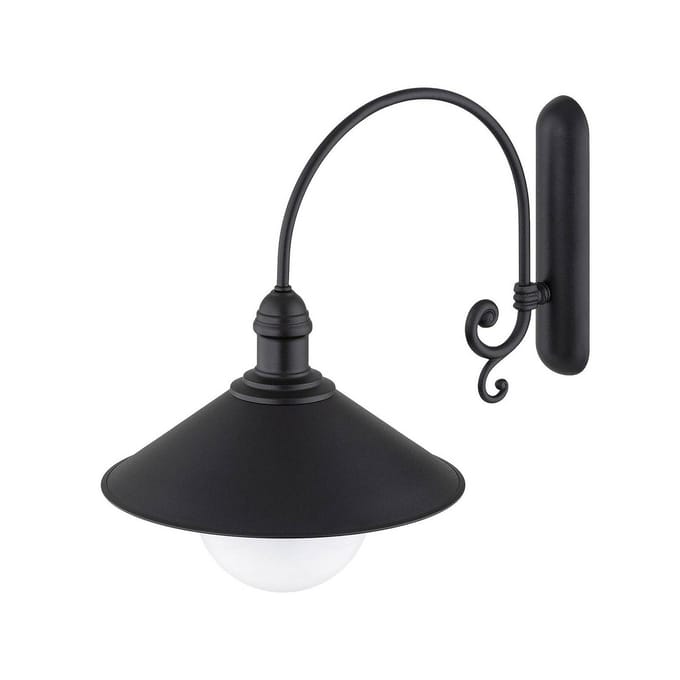 Argon Buitenwandlamp Enduro, zwart, staal, glas, IP44, E27