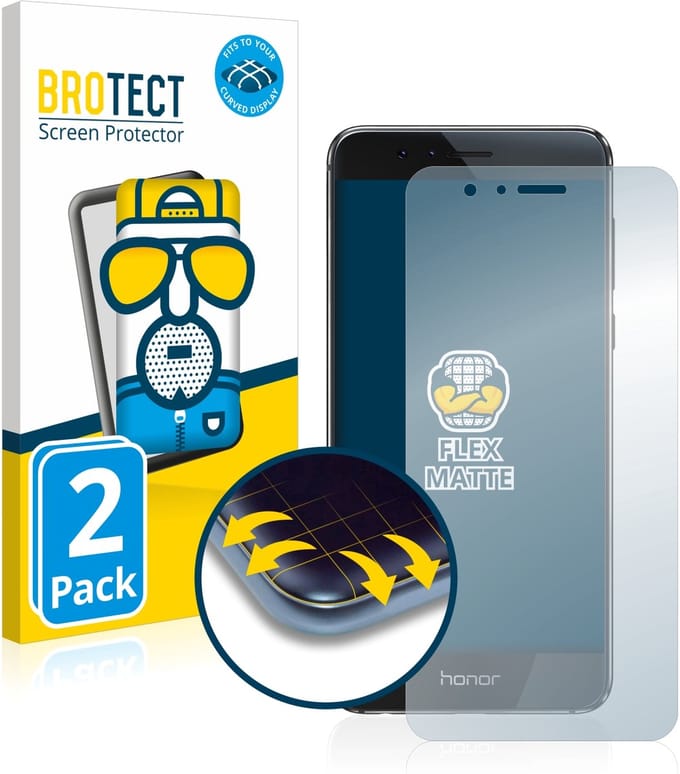 BROTECT - Screenprotector voor Honor 8 - Folie Beschermfolie matte volledig dekking 2 Stuks