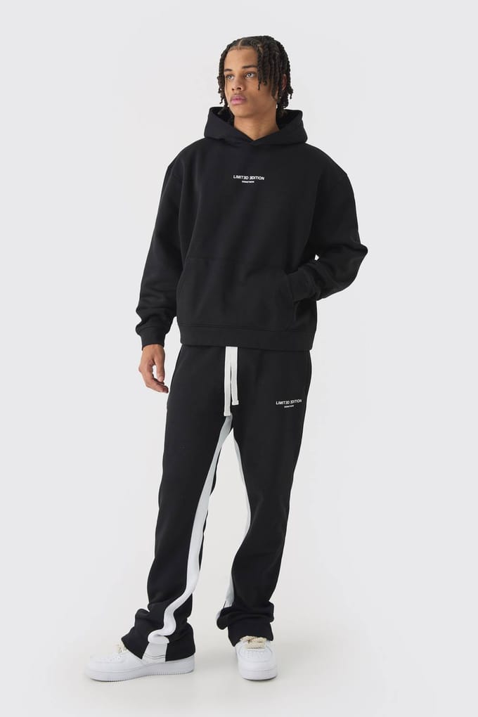 Oversized Boxy Limited Edition Trainingspak met capuchon en verlengde trekkoorden | Black | Size Medium
