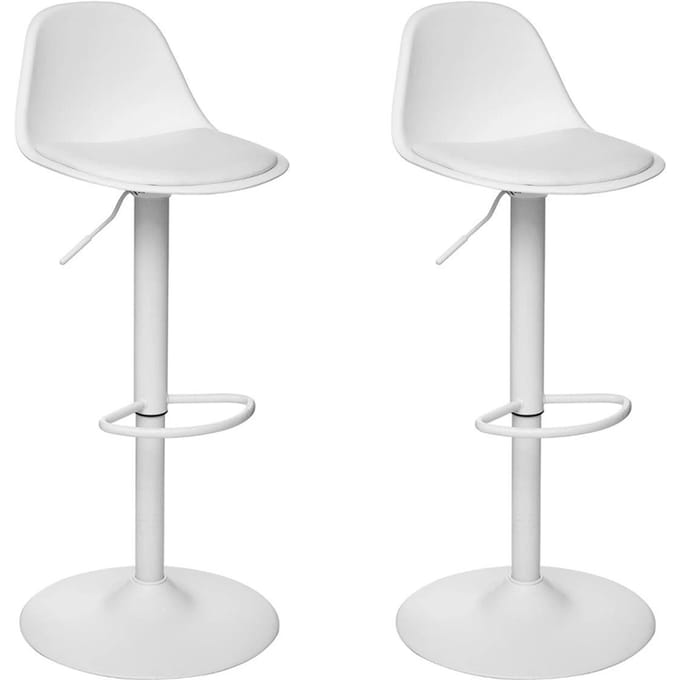 Eazy Living Barkruk Marion Wit - 2 Stuks