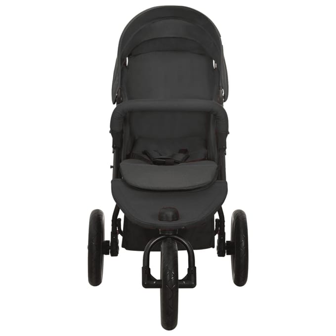 vidaXL - Kinderwagen - staal - antracietkleurig
