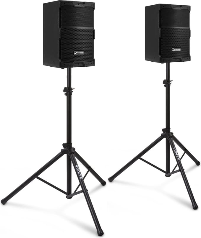 Power Dynamics PDY210A actieve speakerset met statieven - 10 inch - 800W - Zwart