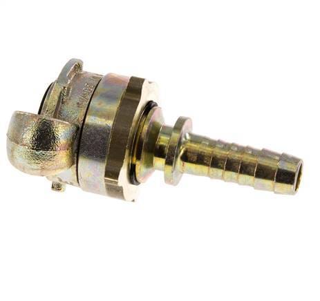 Gietijzer DN 10 DIN 3238 Compressor Klauwkoppeling met 13 mm Slangpilaar Veiligheidskraag