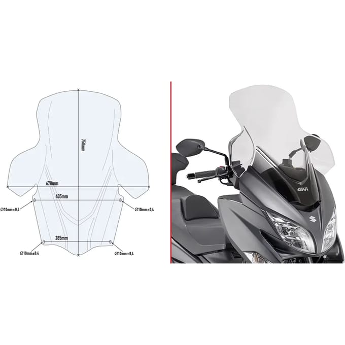 Scooter voorruit Givi Suzuki Burgman 400 (2017 à 2020)