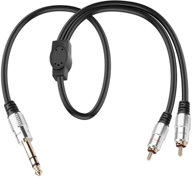 TRS naar RCA Audiokabel Splitter - 1/4 inch naar 2 RCA Mannelijk - 1,64 ft