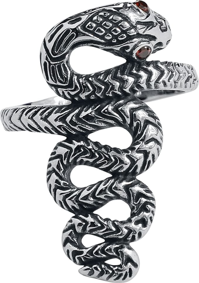 etNox Ring - Große Schlange - voor Vrouwen - zilverkleurig