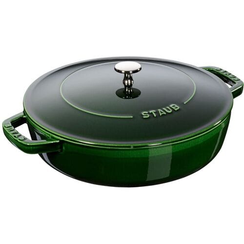 STAUB BRAISERS - Sauteerpan met Chistera Drop Structure - 280mm - Gietijzer - Basilicumgroen