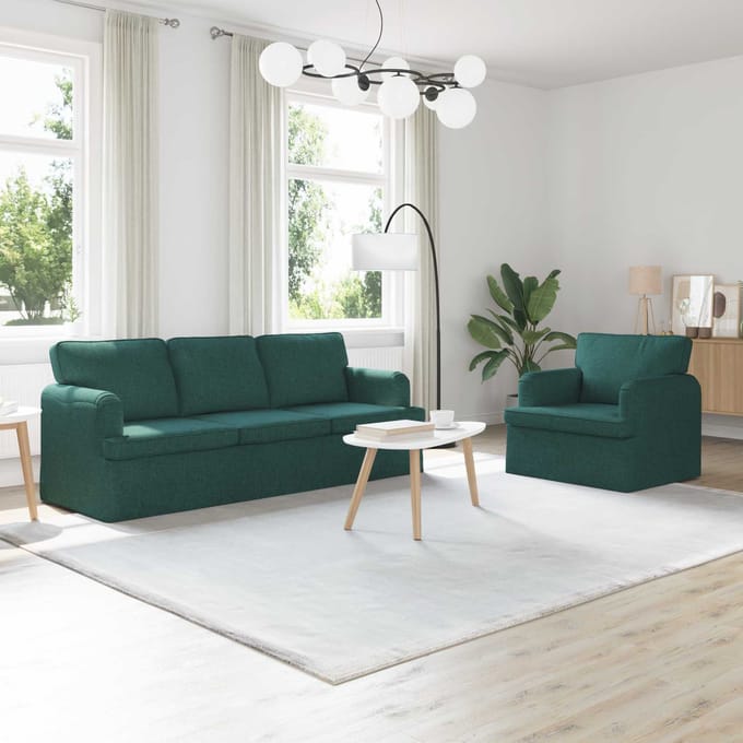 vidaXL Bankstel 2 pcs Donkergroen 201 x 80 x 85 cm Stof