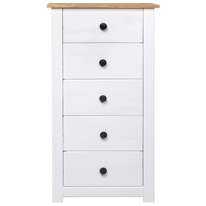 vidaXL - Dressoir - Panama - Range - 46x40x89 - cm - grenenhout - wit