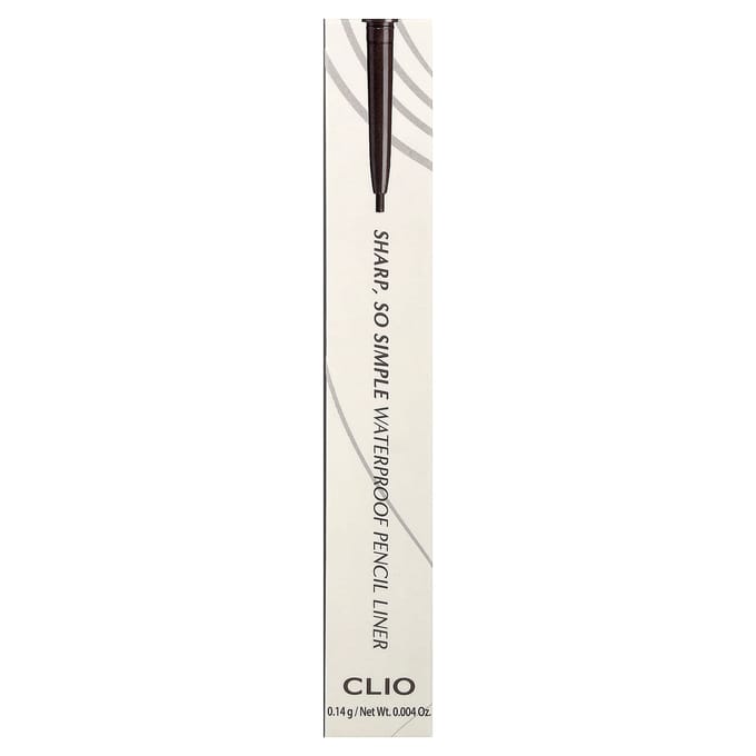 Clio, Sharp, So Simple Waterproof Potloodliner, 04 Donkerbruin, 0,14g (0.004oz) white