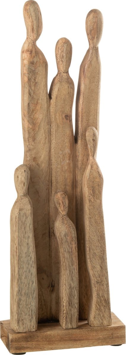 J-Line decoratie Groep Figuren - hout - naturel
