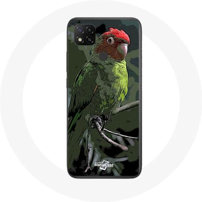 Xiaomi Redmi 9C hoesje Pionus Parrot Rood Groen