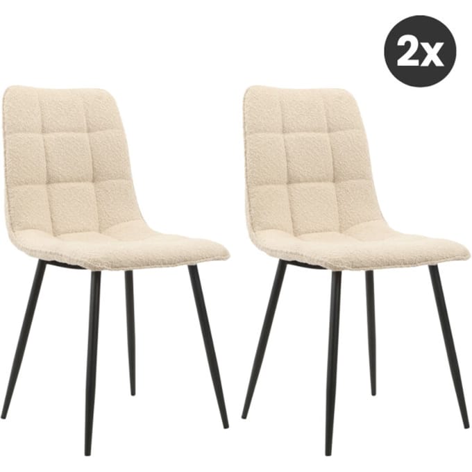 Multifurn 2x eetkamerstoel yerevan bouclé-