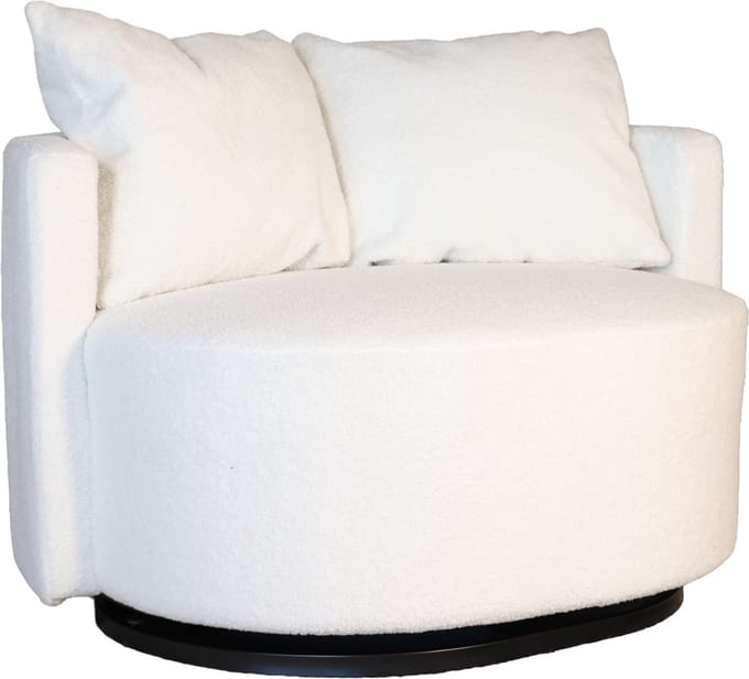 Fauteuil loveseat teddy wit draaibare fauteuil